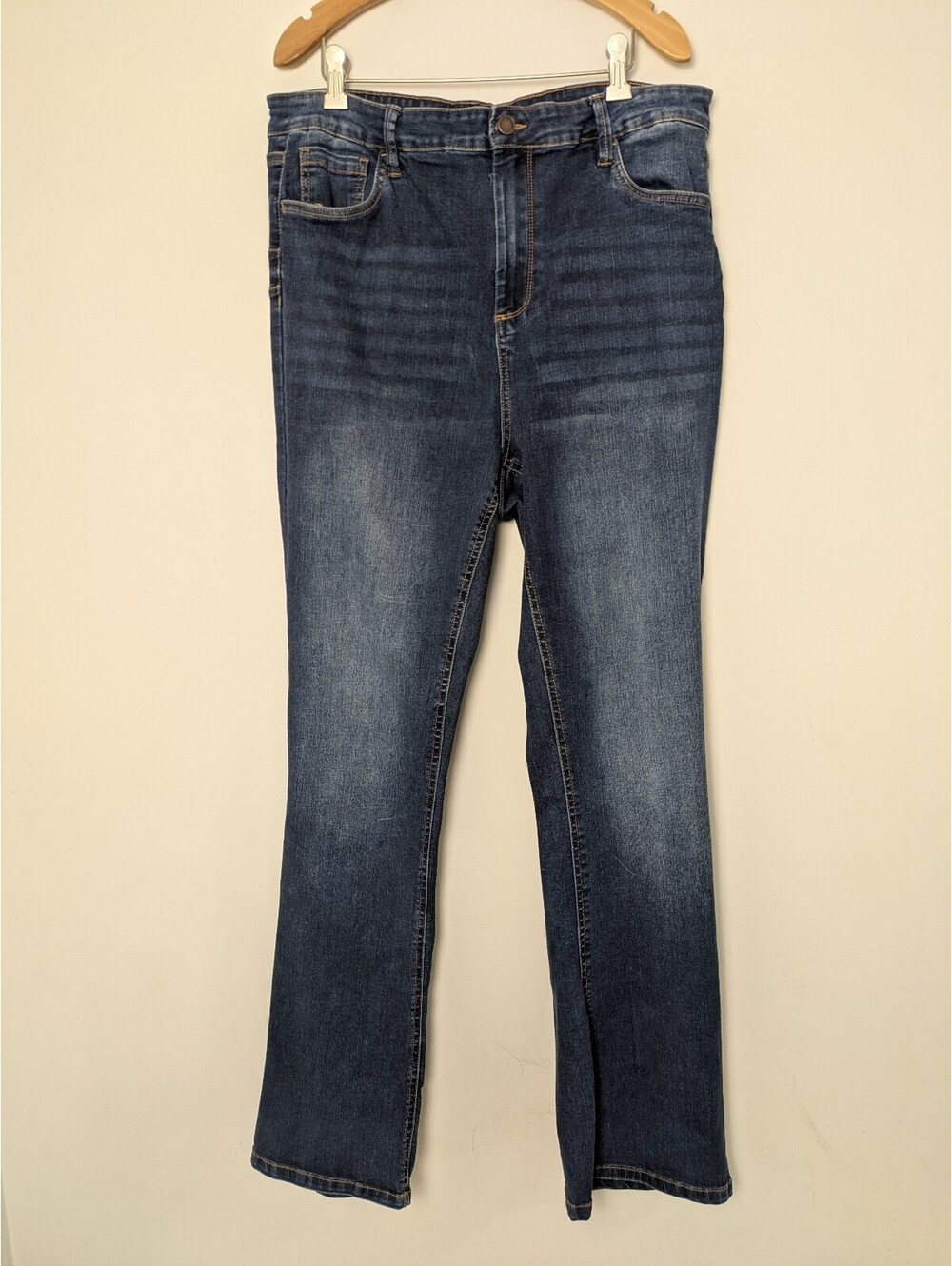 Suko Jeans Womens Dark Wash Stretch Straight Leg Denim Jeans – Size 14